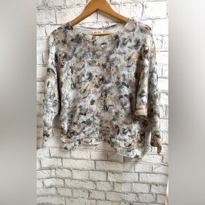 Loggia de Tessitori Made in Italy Knit Sweater - Soft Gray & Cream pattern